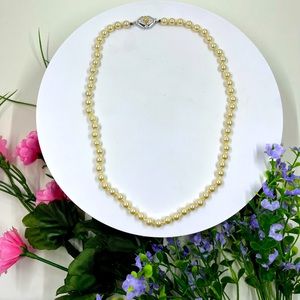 14K GF White Gold Closure Vintage Strand of Pearls